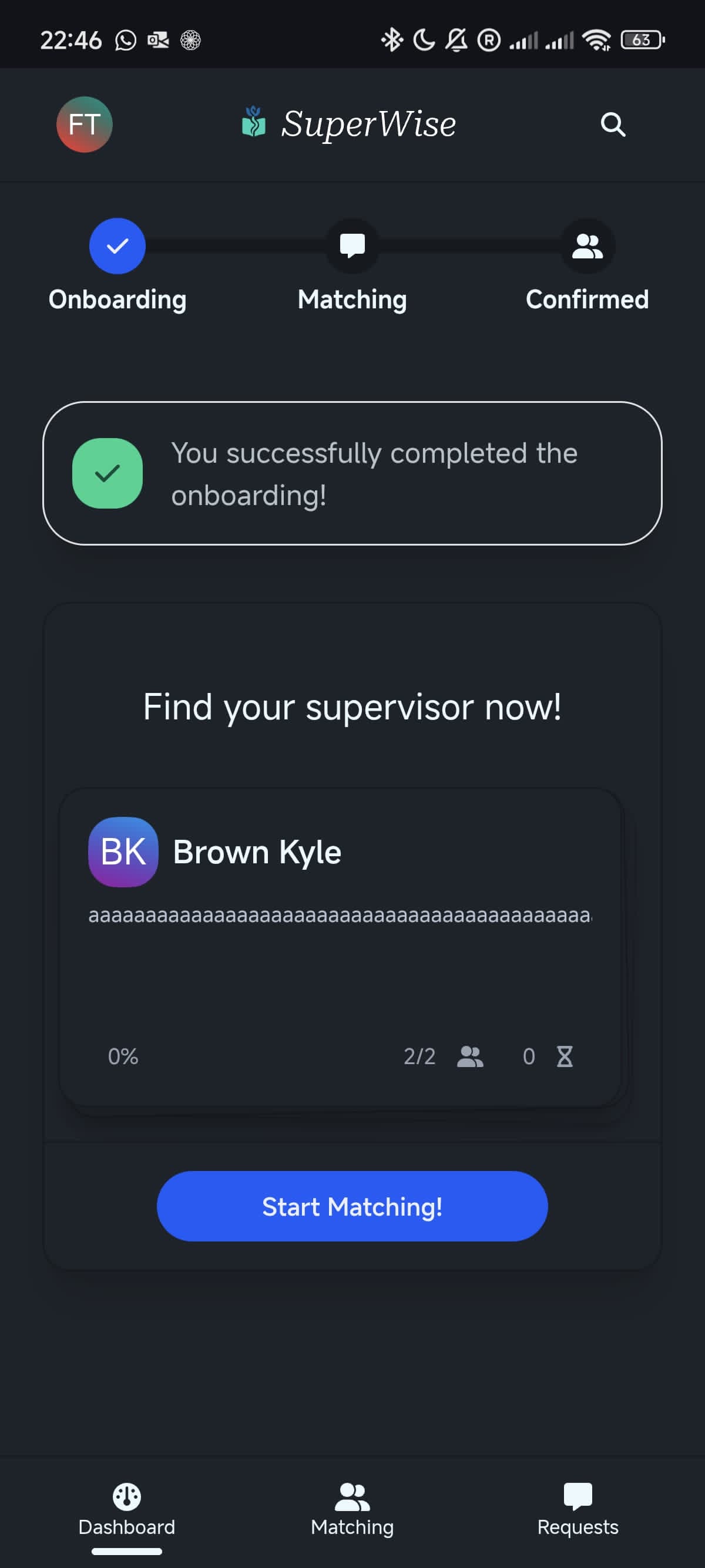 SuperWise Dashboard